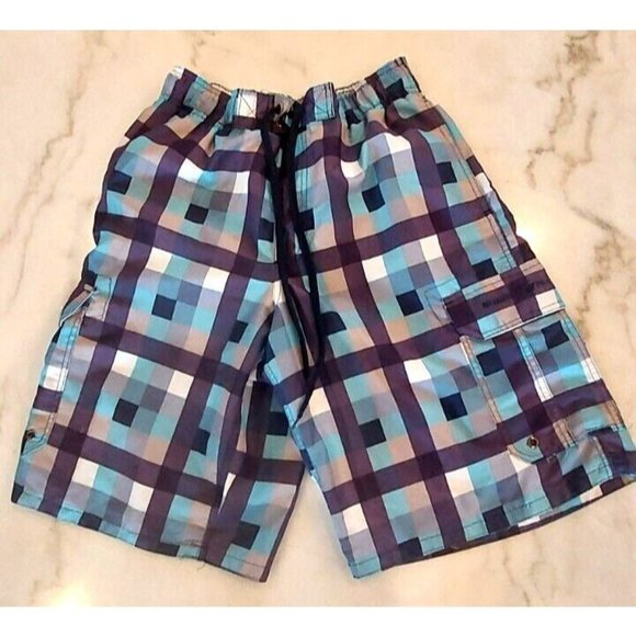 Beverly Hills Polo Club Other - Polo Men's Swim Shorts Trunks Size M Purple‎ Blue Gray Beverly Hills Polo Club